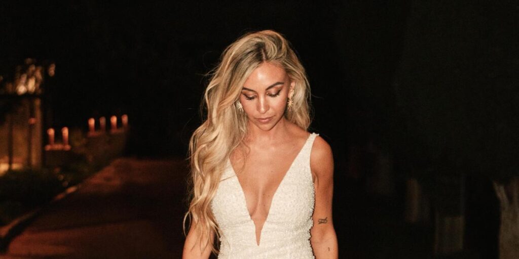 El segundo vestido de novia de Loreto Sesma, una pieza con más de 40 horas de confección