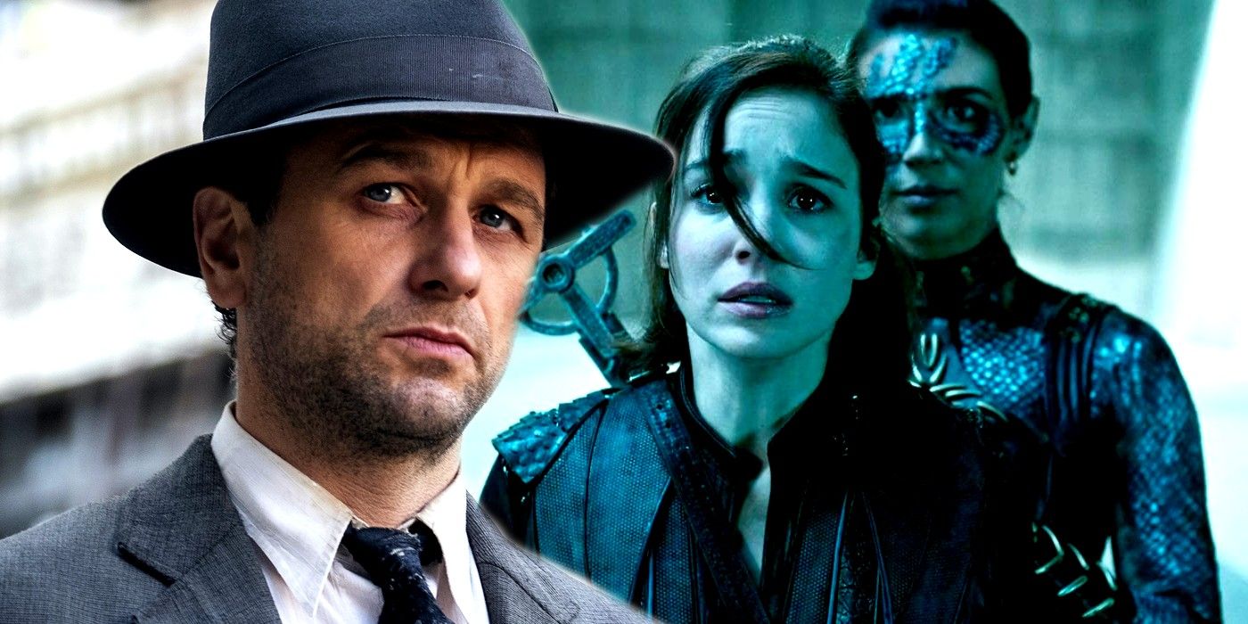 Blended image of Perry Mason and Lilith behind Ava in Warrior Nun