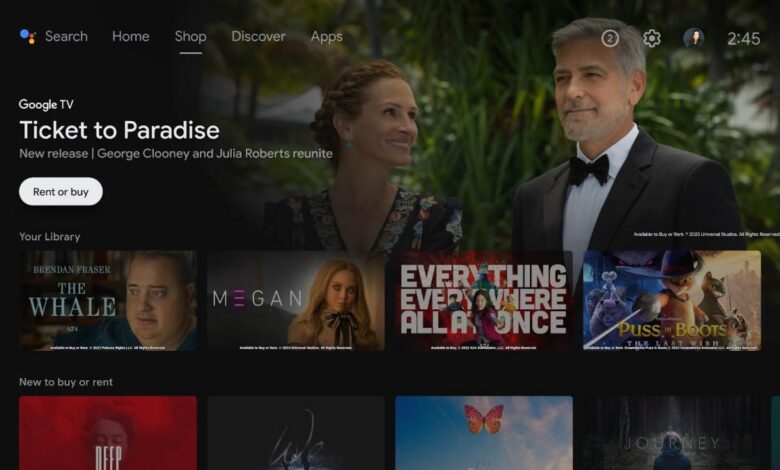 Google presenta una nueva pestaña de tienda para alquileres y compras en Android TV