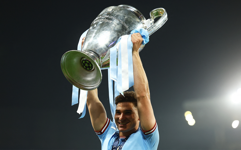 Julián Álvarez, primer argentino en ganar Libertadores, Champions y Mundial