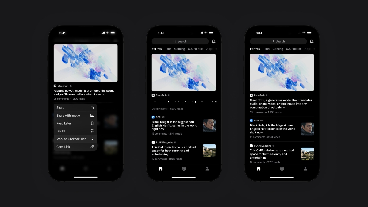 La aplicación de noticias Artifact ahora usa IA para reescribir el título de un artículo de clickbait