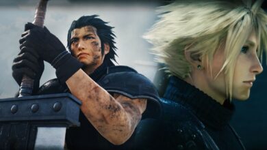 Zack and Cloud in FF7 Remake with Zack holding the Buster Sword.
