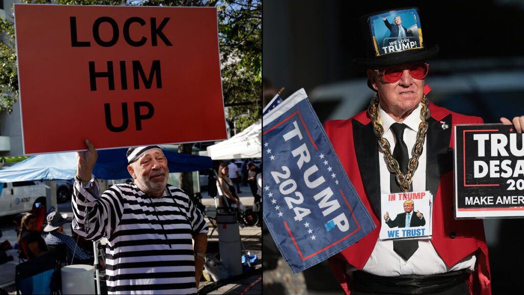 Manifestaciones a favor y en contra del expresidente Donald Trump