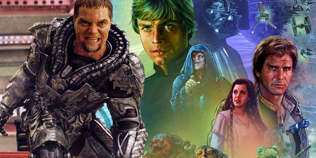Michael Shannon as General Zod from Man of Steel next to artwork for Star Wars