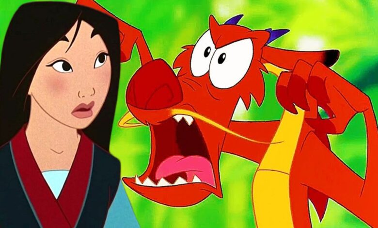 Surprised Mulan with Mushu
