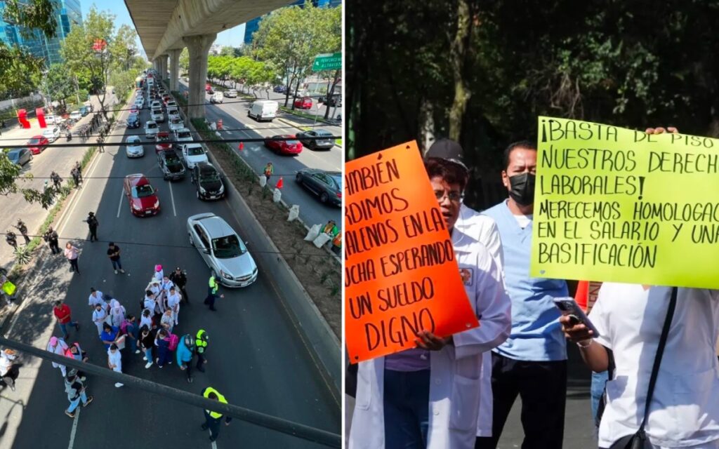 Personal de Salud bloquea vialidades en CDMX; exigen mejores condiciones laborales