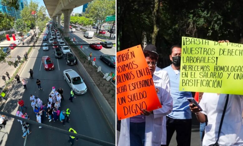 Personal de Salud bloquea vialidades en CDMX; exigen mejores condiciones laborales