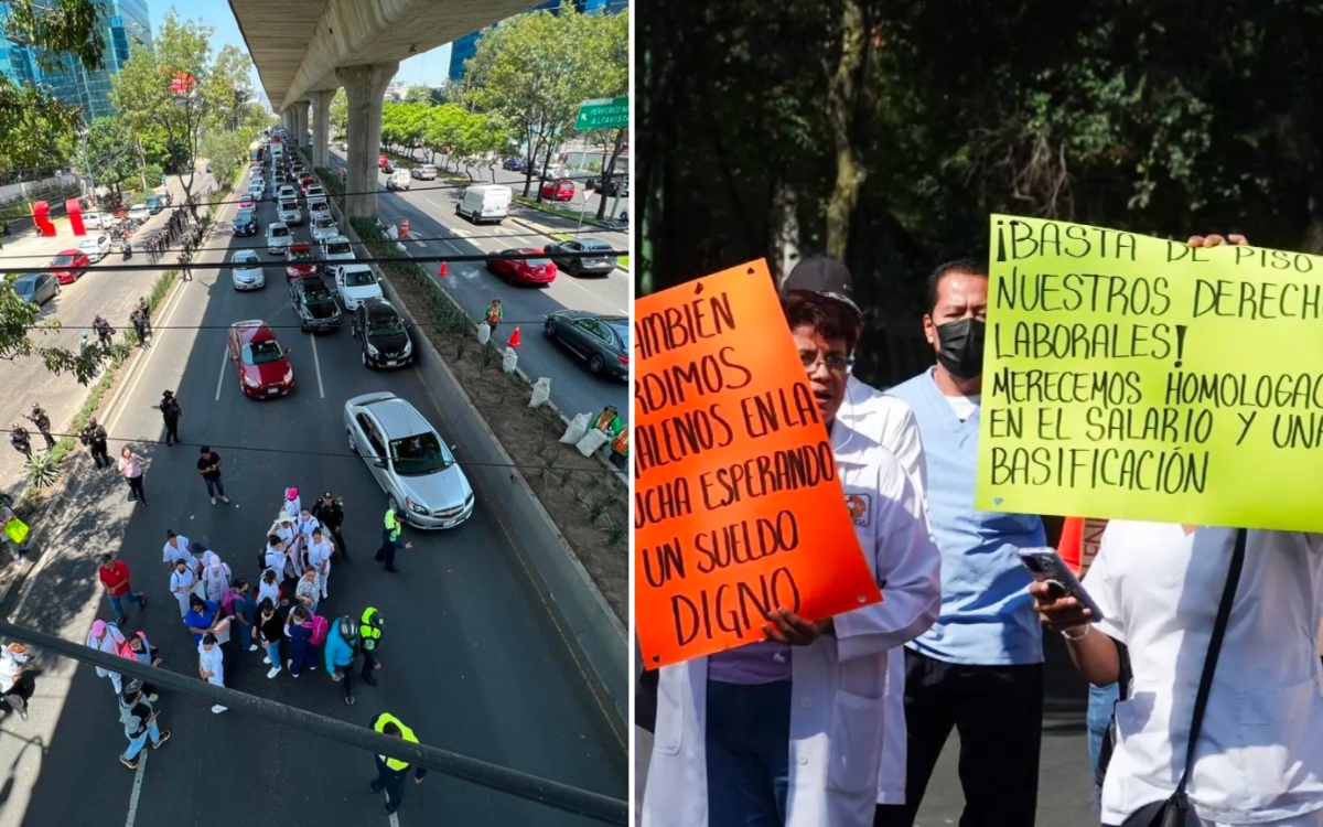 Personal de Salud bloquea vialidades en CDMX; exigen mejores condiciones laborales