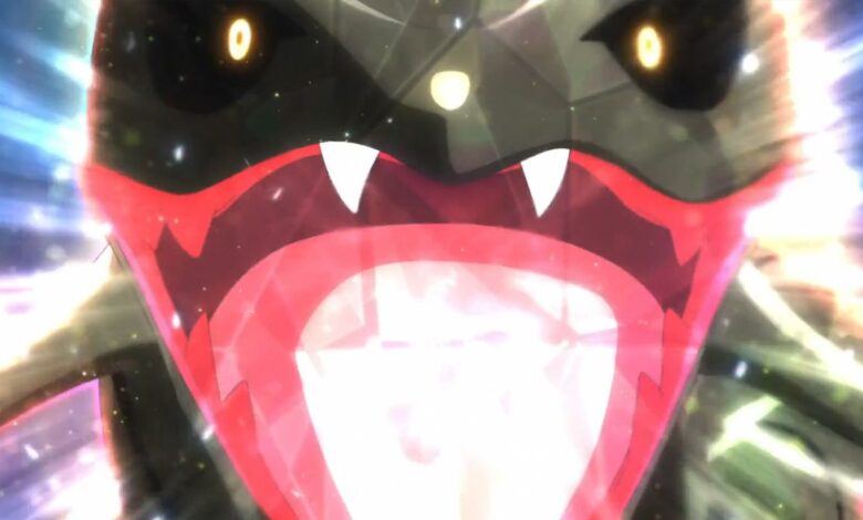 Pokemon Horizons: The shiny crystal Rayquaza seen in episode 6.