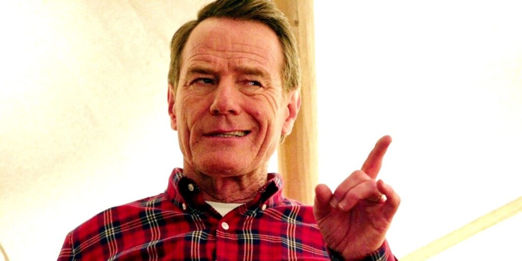 Bryan Cranston raising his fingers in Why Him