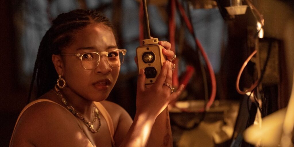 angry black girl and monster