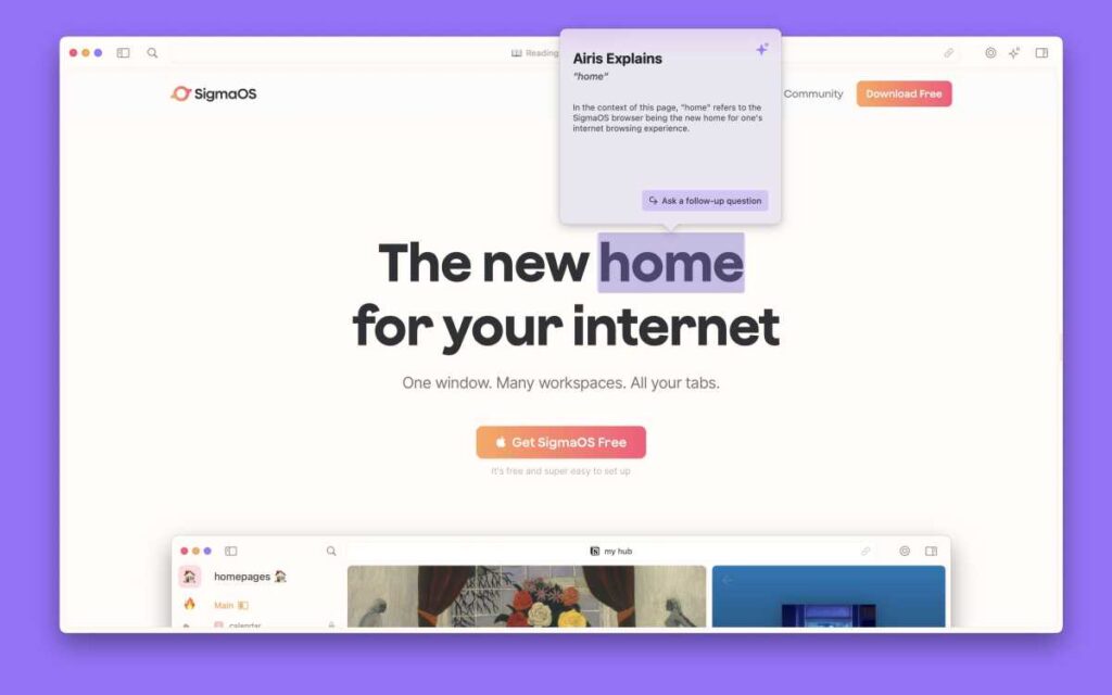 SigmaOS lanza un asistente contextual de IA para su navegador