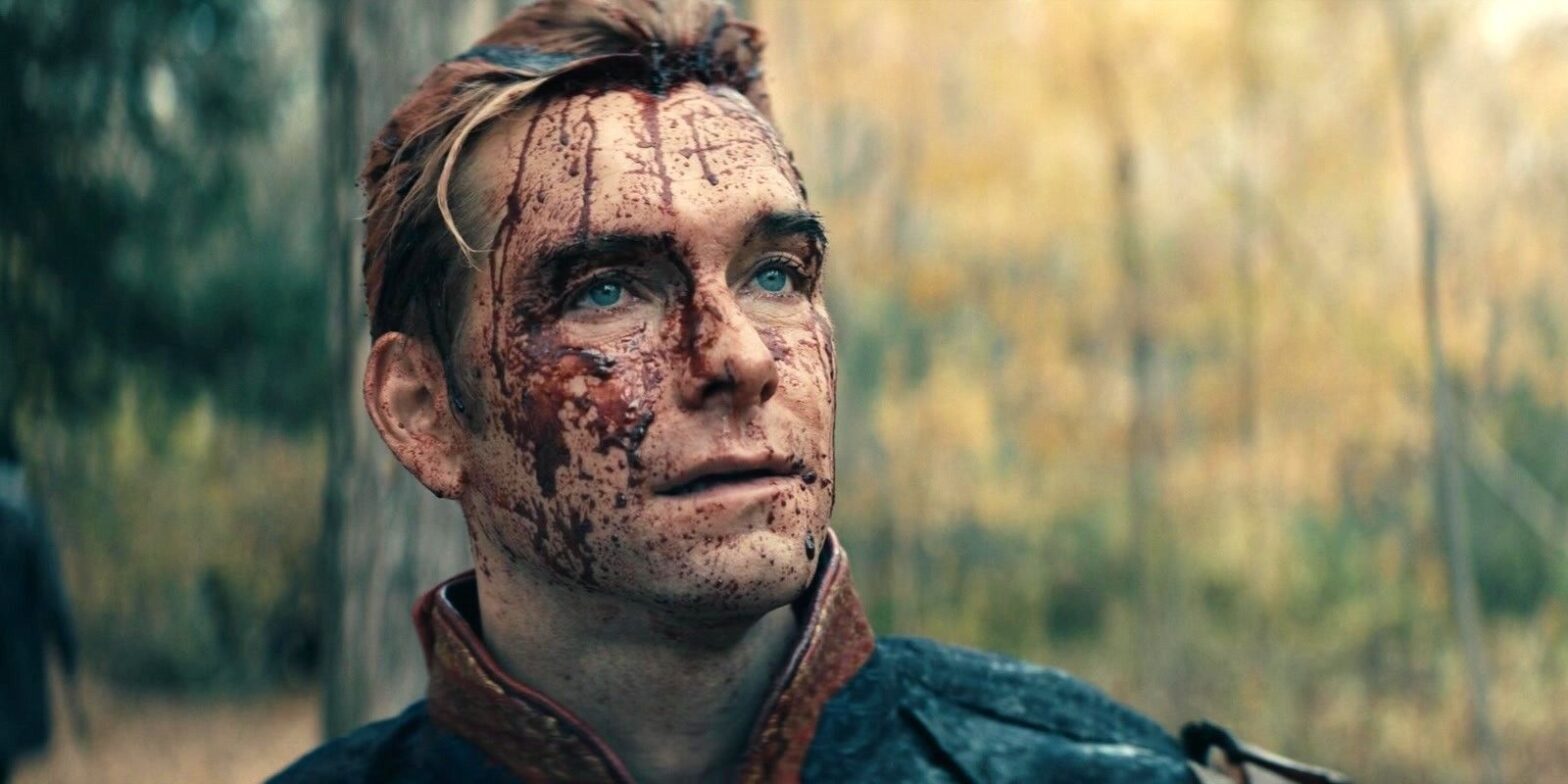 The Boys Fan Art ve a un Homelander impasible empapado de sangre