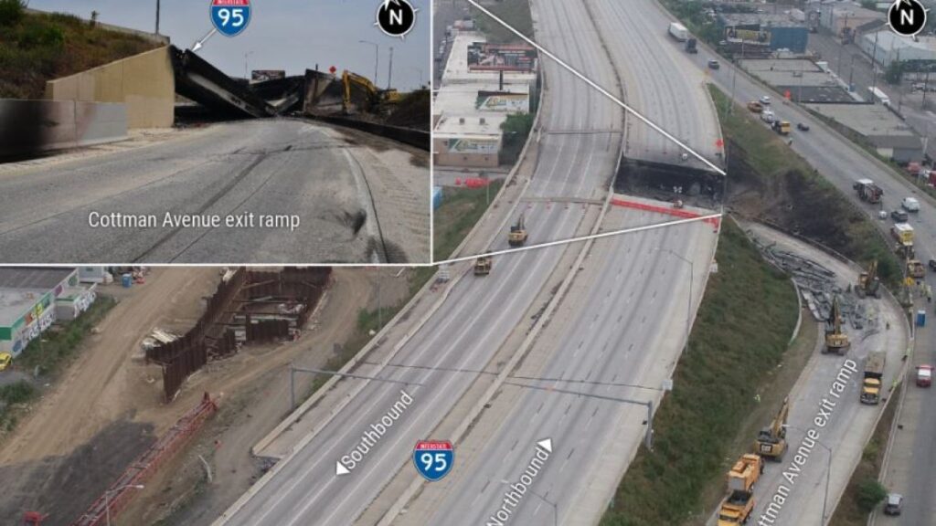 camión cisterna se volcó antes de chocar en la I-95