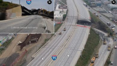 camión cisterna se volcó antes de chocar en la I-95