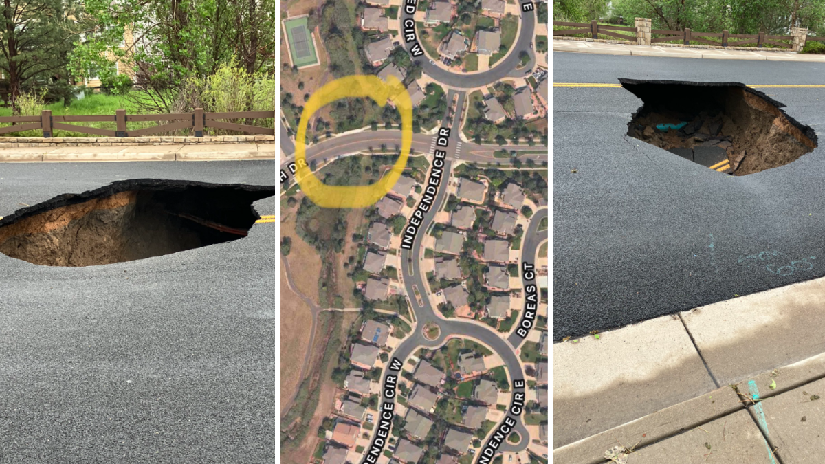 socavón provoca el colapso de una carretera en Parker