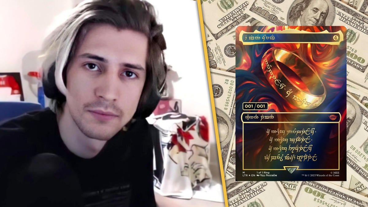 xQc gasta miles en la búsqueda de una tarjeta mágica LotR ultra rara