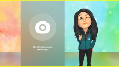 Snapchat for Web interface with camera button