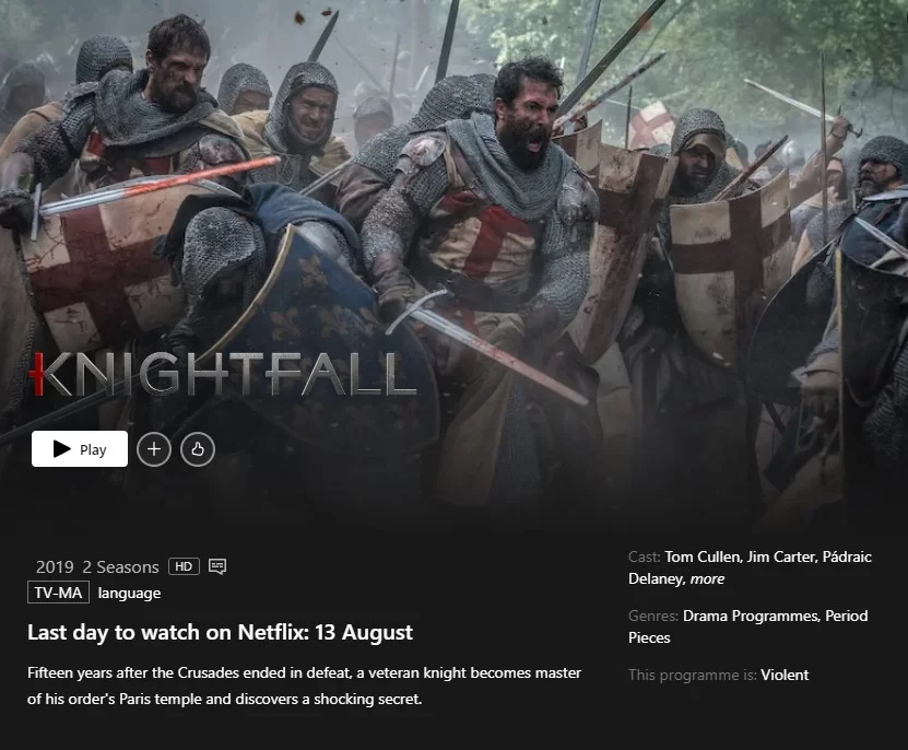 fecha de eliminación en knightfall netflix fecha de eliminación en knightfall netflix
