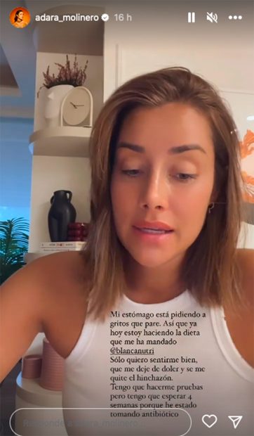 Adara Molinero explica el problema que padece / Redes sociales