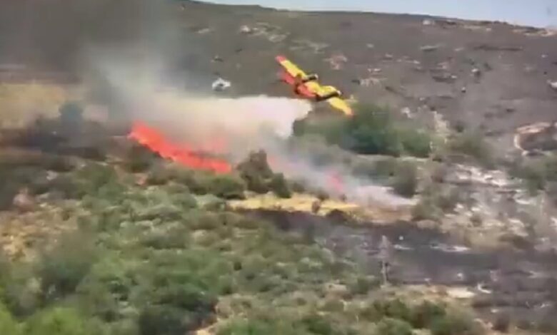 Avión cisterna se estrella al combatir incendios en Grecia | Video