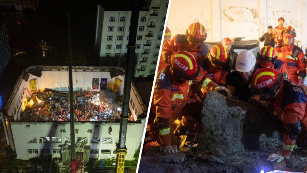China: mueren 11 personas tras el derrumbe del techo de un centro deportivo escolar