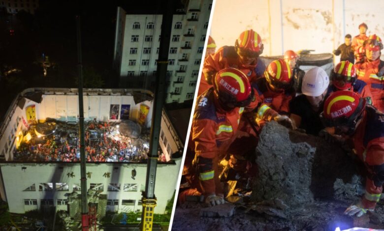 China: mueren 11 personas tras el derrumbe del techo de un centro deportivo escolar