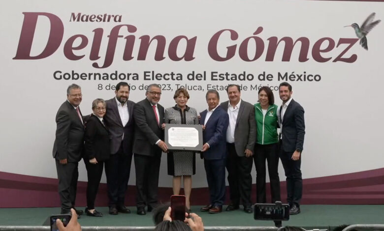 Delfina Gómez recibe constancia de mayoría como gobernadora electa en Edomex