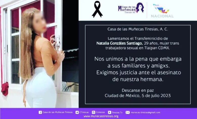 Exigen justicia por asesinato de Natalia, trabajadora sexual trans