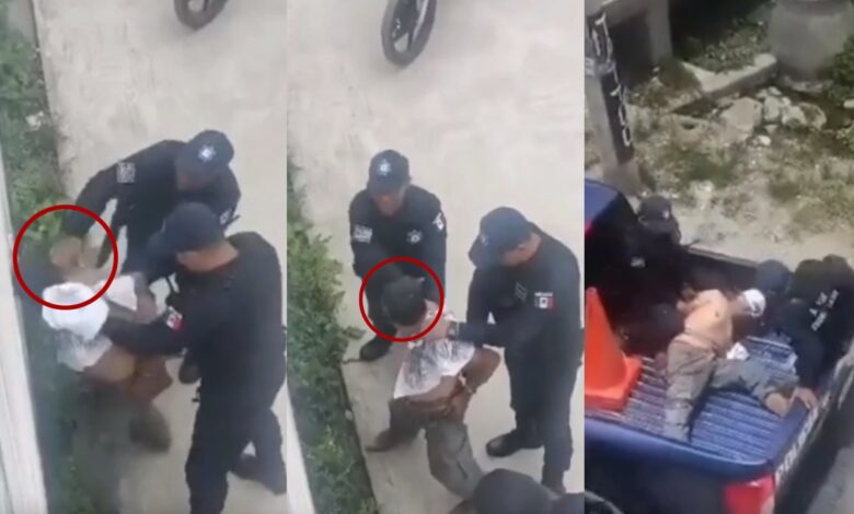 Fuertes imágenes | Suspenden a policías por golpear a hombre durante detención en Hidalgo