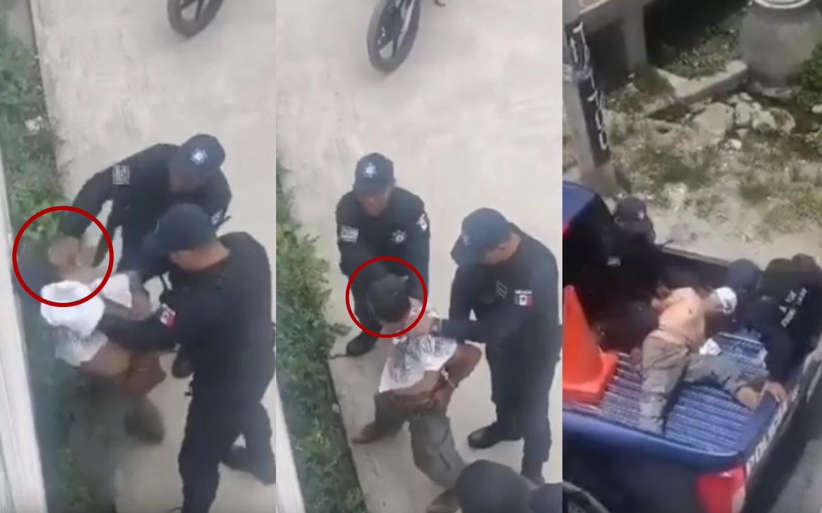 Fuertes imágenes | Suspenden a policías por golpear a hombre durante detención en Hidalgo
