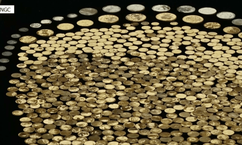 Hallan monedas de oro en un campo de maíz en Kentucky
