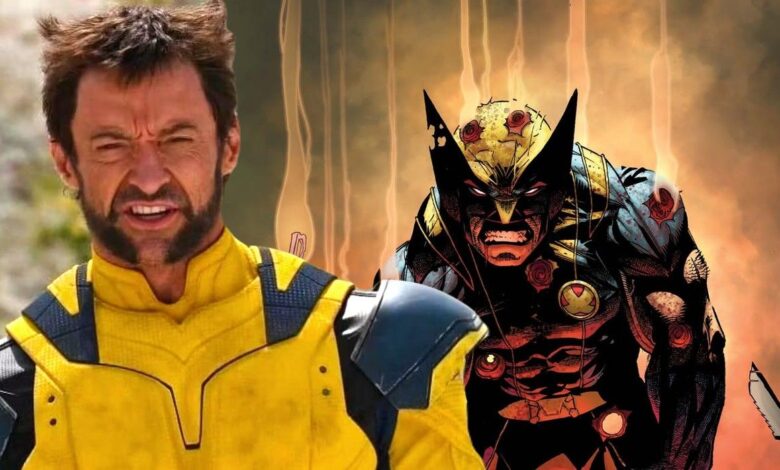 Imagen de Hugh Jackman y Deadpool editada para poner a Wolverine de 5' 3" en el tamaño correcto