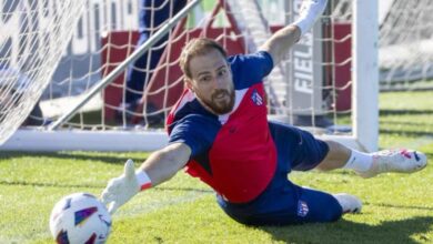 Oblak protagoniza el notición del entrenamiento del Atlético