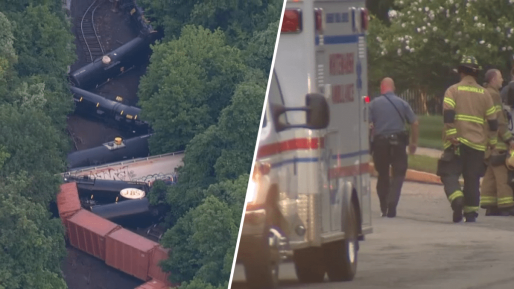 Tren de carga se descarrila en Whitemarsh Township, Pensilvania