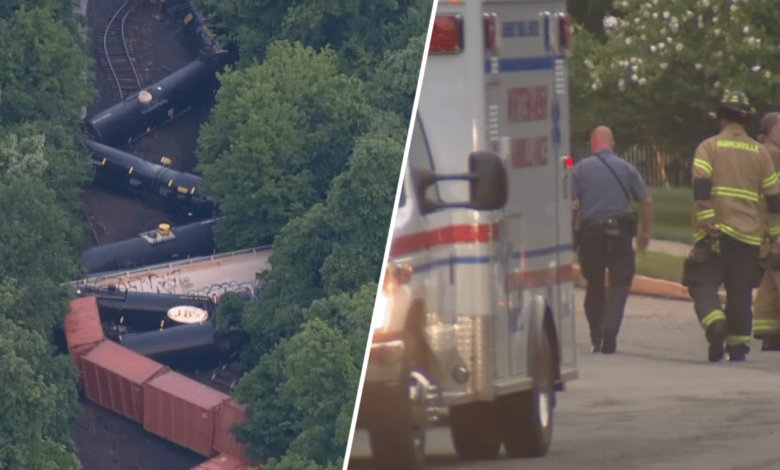 Tren de carga se descarrila en Whitemarsh Township, Pensilvania