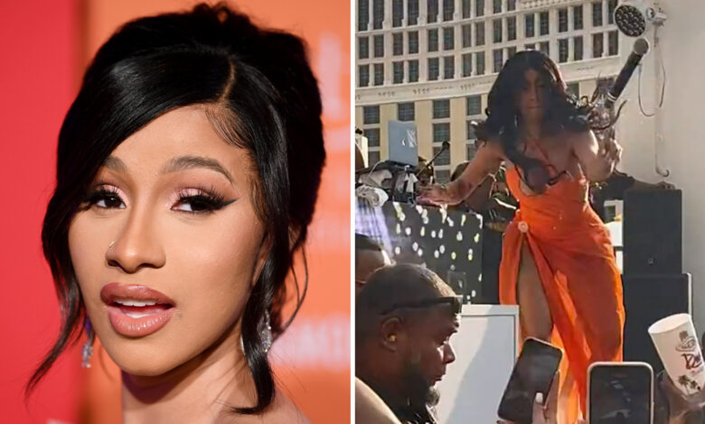 Video: Cardi B le lanza un micrófono a mujer que le tiró una bebida