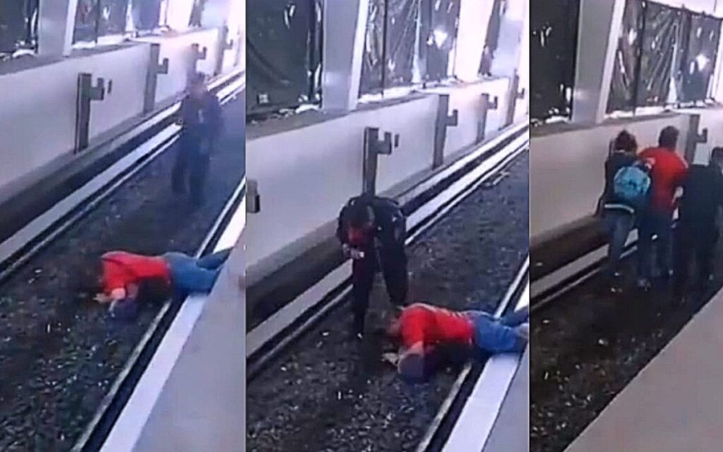 Video | Hombre invidente cae a las vías del Metro de la CDMX