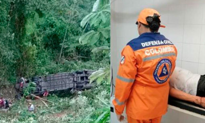 Video | Nueve muertos y 33 heridos al caer autobús por precipicio en Colombia