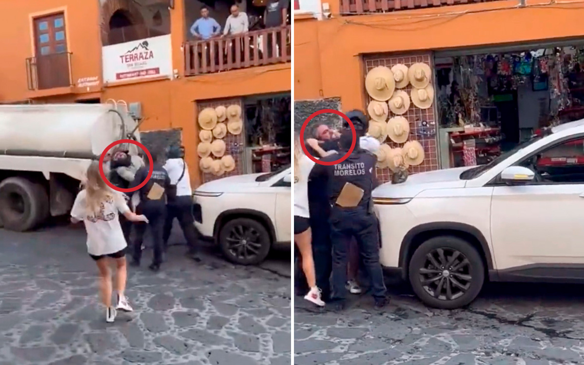 Video | ‘¡Lo estas ahogando!’, policías someten a turista en Tepoztlán