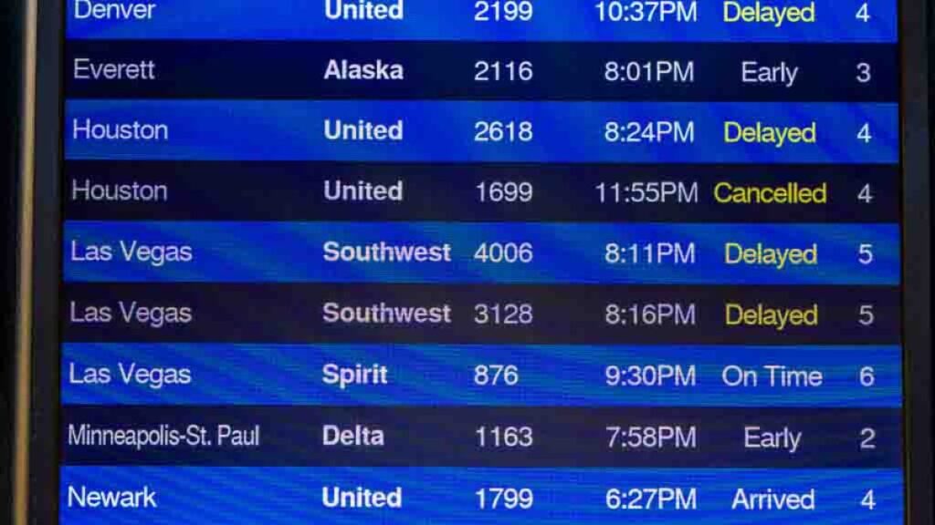 Vuelos cancelados en EEUU por tormentas severas