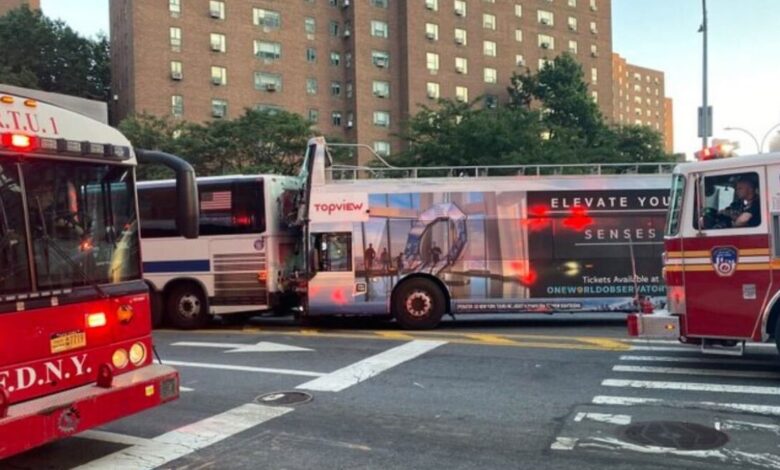 accidente de autobuses en Manhattan