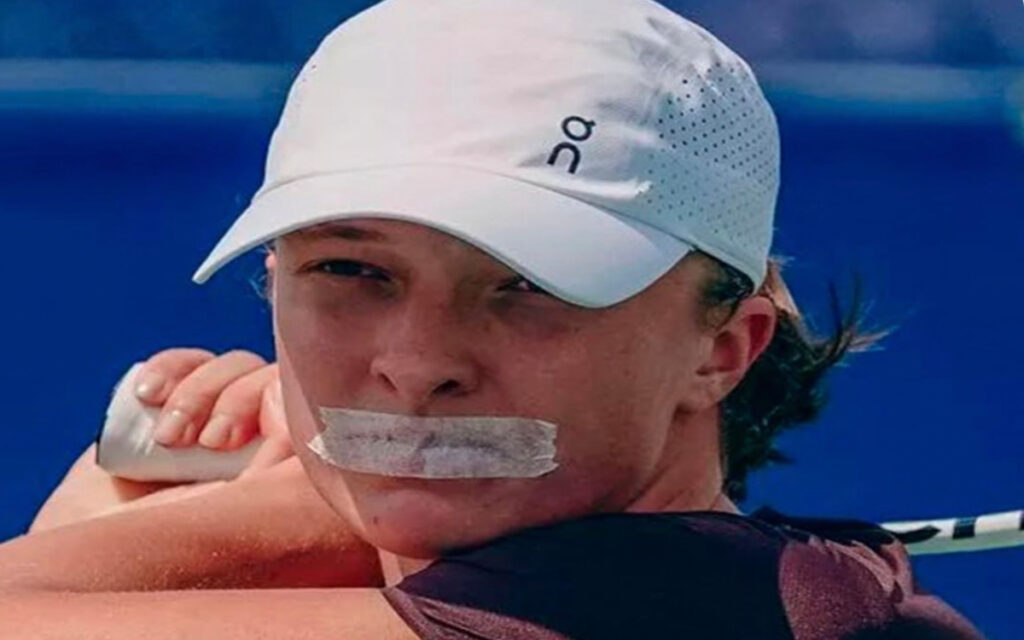 ¿Por qué entrena Iga Swiatek con una cinta en la boca? | Tuit