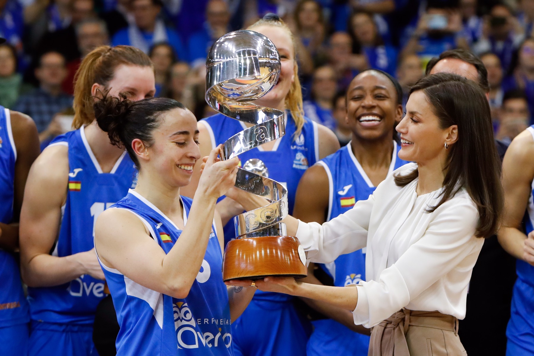 La Reina Letizia en la final de la Copa de la Reina de baloncesto. 2020/ Gtres