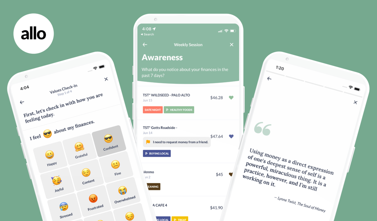 Allo es una nueva aplicación que tiene como objetivo ayudar a las personas a crear hábitos positivos con sus finanzas a través de la atención plena