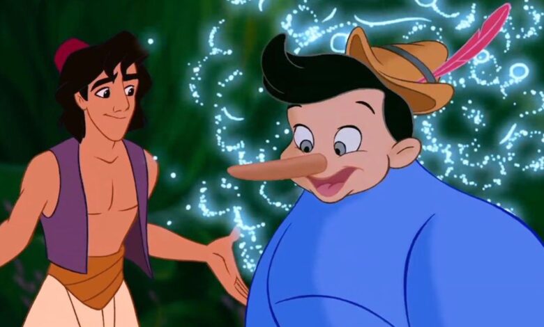 Animador de Disney explica cómo el "cerebro increíblemente fértil" de Robin Williams condujo al huevo de Pascua de Pinocho de Aladino