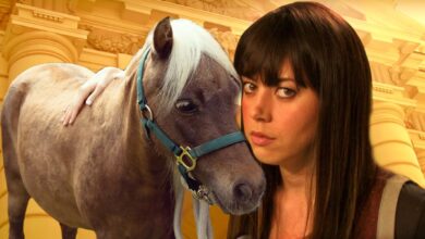 Aubrey Plaza y Lil Sebastian de Parks & Rec se unen para la línea de piquete de huelga de actores
