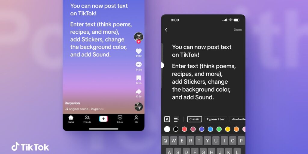 Cómo crear y personalizar publicaciones de texto en TikTok