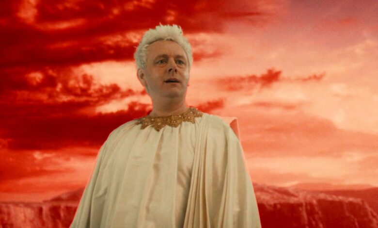 El arcángel Aziraphale se corrompe por demasiado poder en el arte de la temporada 3 de Good Omens