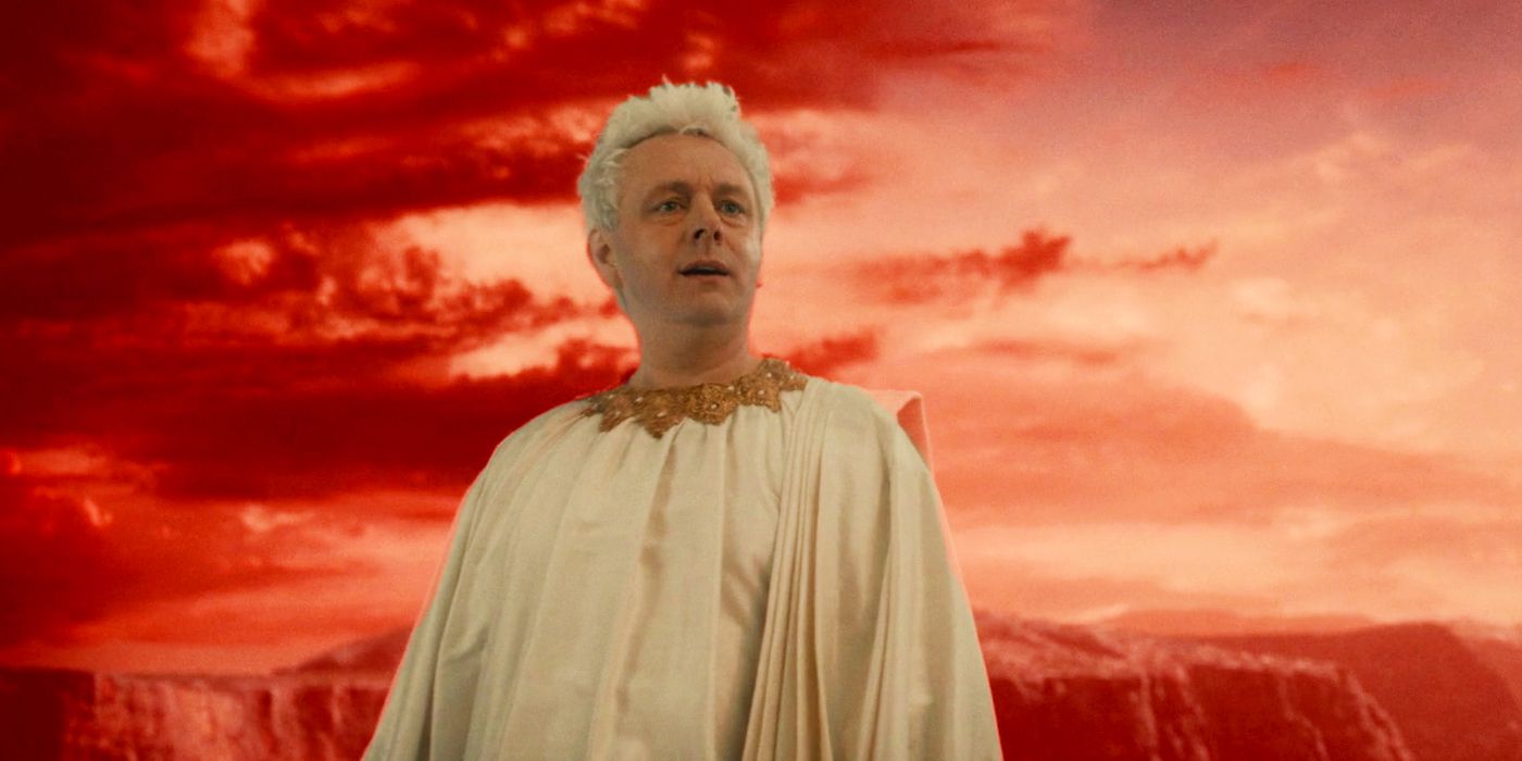 El arcángel Aziraphale se corrompe por demasiado poder en el arte de la temporada 3 de Good Omens